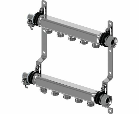 uni-x коллектор стальной н 1"нг, выходы 2xg3/4" евроконус '1и
