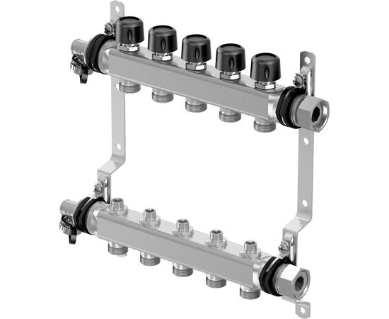 коллектор с клапанами стальной, выходы 2x3/4" евроконус '1и