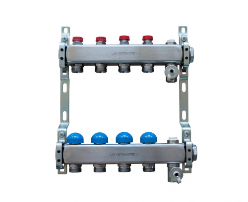 usystems коллектор ft с клапанами стальной, выходы 2x3/4" евроконус '1и